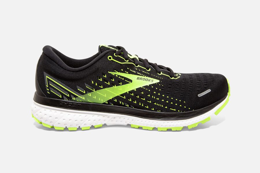 Brooks Ghost 13 Road Running Shoes - Mens - Black/Green - JF6237045